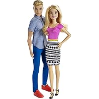 Barbie & Ken Doll Set, 2-Pack of Fashion Dolls Featuring Removable Clothes Including Denim Button Down & Pink Blouse (Amazon Exclusive)