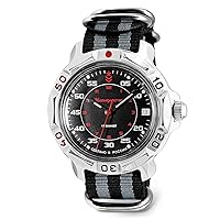 Vostok | Komandirskie Military Commander Mechanical 40mm Wrist Watch | Model 172 | WR 200m | Black Dial Mechanical Watch | Luminous dots