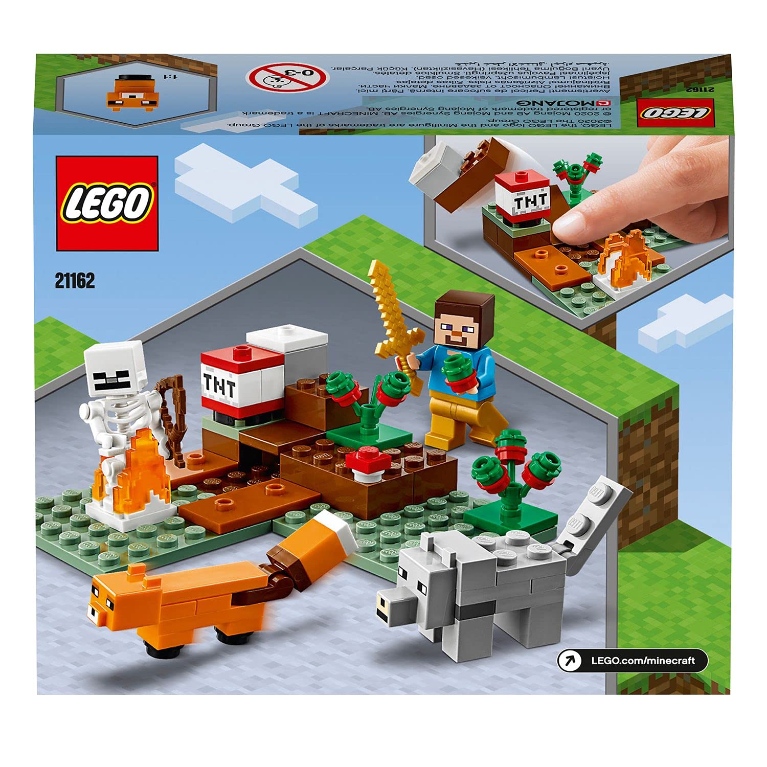 LEGO 21162 Minecraft The Taiga Adventure Building Set with Steve, Wolf and Fox Figures, Toys for Kids for 7+ Years Old