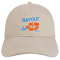 Trendy Apparel Shop Hawaii and Hibiscus Embroidered Brushed Cotton Dad Hat Ball Cap