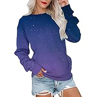 Womens Oversized Sweatshirt Casual Long Sleeve Shirts Crew Neck Pullover Teen Girls Fashion Fall Y2k Clothes Tops 2023
