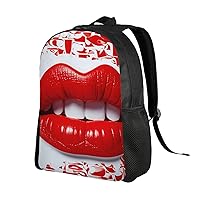 Backpack for Men Women 16.1 Inch Laptop Backpack Printing Lips Daypack Laptop Bag for Travel