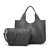 Gusio Basic 120486 Women's 3-Way Tote Bag x Shoulder Bag in Bag Set, PU Leather, Lightweight, A4 Compatible