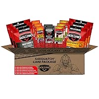 Beef Jerky Spicy Meat Snack Gift Basket - Happy National Jerky Day, Includes Jerky, Sticks and Steaks, Great Father's Day Gifts for Dad, 15-Piece Beef Jerky Variety Pack with Spicy Flavors