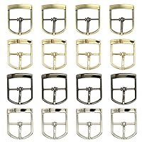 16 Pieces Metal Belts Buckles Pin Buckle Single Prong Buckle for Leather Hardware (2.5cm)