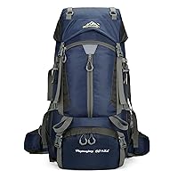 75L Large Camping Hiking Backpack, Light Hiking Large Capacity Outdoor Sports Hiking Bag Waterproof (Dark blue)