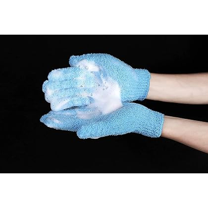 8 Pairs Double Sided Exfoliating Gloves Body Scrubber Scrubbing Glove Bath Mitts Scrubs for Shower, Body Spa Massage Dead Skin Cell Remover