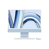 2023 iMac All-in-One Desktop Computer with M3 chip: 8-core CPU, 8-core GPU, 24-inch Retina Display, 8GB Unified Memory, 256GB SSD Storage, Matching Accessories. Works with iPhone/iPad; Blue