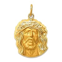 Jewelry Affairs 14k Yellow Gold Jesus Head Charm Pendant