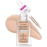 wet n wild Bare Focus Skin Tint, 5% Niacinamide Enriched,Buildable Sheer Lightweight Coverage, Natural Radiant Finish, Hyaluronic & Vitamin Hydration Boost, Cruelty-Free & Vegan - Light