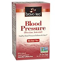 Bravo Tea Blood Pressure Herbal Tea Caffeine Free, 20 Tea Bags, 6 Count
