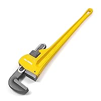 24 Inch Heavy-Duty Pipe Wrench, Adjustable Straight Pipe Plumper Wrench Yellow - 830924