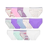 Fruit of the Loom Girls Eversoft Hipster Underwear 14 Pack, 10, Assorted