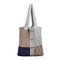 COSSIKA Knitted Cute Knit Shoulder Bag Knitted Handbag Purse Crochet Shoulder Bag Beach Bag for Womem Shopping Bag Shoulder Handbag