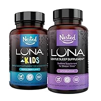 Nested Natuals Sleep Aid Bundle | Luna Adult & Luna Kids Sleep Aid with Natural Ingredients (Melatonin, Chamomile, Valerian) for Deep Sleep and Relaxation (120 Count)