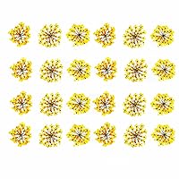 72 pcs 3D Nails Dried Flowers Lace Flower 2-2.5cm Natural Flowers for Resin Casting Pressed Flower for Nail Art Supplies Decal Nail Sticker (Gold)