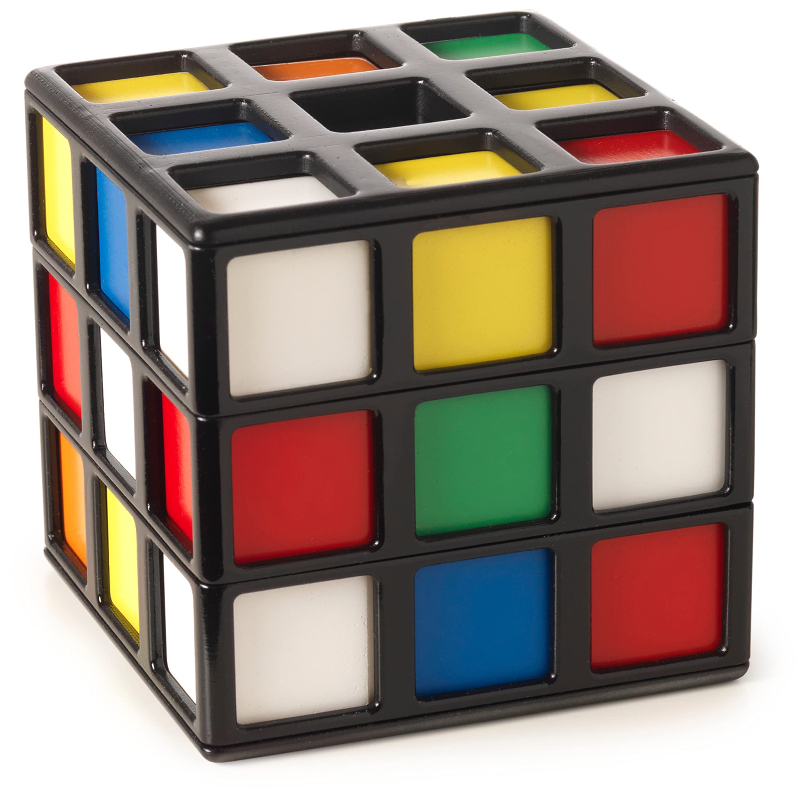 Rubik’s Cage, 3D Fast-Paced Strategy Sequence Game Color Stacking Challenging Toy Puzzle-Solving Activity Brain, for Adults & Kids Ages 7 and up