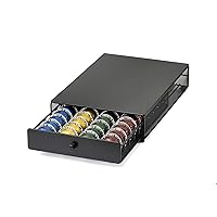 Nifty Vertuoline Rolling Coffee Pod Drawer – Satin Black Finish, 40 Pod Capsule Holder, Compact Under Coffee Pot Storage, Office or Home Kitchen Counter Organizer