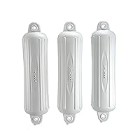 Attwood 93553P2 SoftSide Boat Fender, White, 5-Inch x 22-Inch, Pack of 3