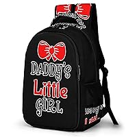 Daddy Little Girl Laptop Bag Double Shoulder Backpack Casual Travel Daypack for Men Women to Picnics Hiking Camping