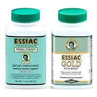 Essiac All-Natural Herbal Tea Powder Gold Herbal Extract with Mushroom Derived AHCC - 1.5 oz Bottle & 60 Capsules | Powerful Antioxidant Blend to Help Promote Overall Health & Well-Being