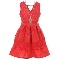 BNY Corner Sleeveless Lace Solid Necklace Easter Summer Flower Girl Dress USA