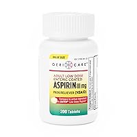 Low Dose Enteric Coated Aspirin 81mg Pain Reliever, 200 Count (Pack of 1)