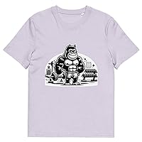 Googi Happy Gorilla Pumping Iron Gym Journey Eco-Friendly Organic Cotton Graphic T-Shirt