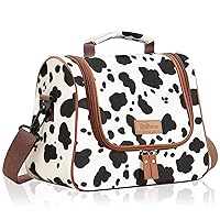 Buringer HOMESPON Insulated Lunch Bag Fashionable Cooler Tote Reusable Lunch Box Container with Shoulder Strap for Work Picnic or Travel (Cow)
