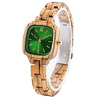 Women's Wood Watch Custom Engraved Wooden Casual Wrist Watch Mother of Pearl Dial Watch
