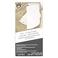 Dritz Clothing Care 82407 Sew-In Side Pocket , White