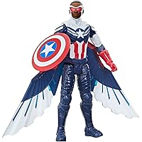Marvel Titan Hero Series Avengers Captain America Action Figure, 12-Inch Toy, Includes Wings, for Kids Ages 4 and Up