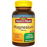 Magnesium Oxide 250 mg, Dietary Supplement for Muscle, Heart, Bone and Nerve Health Support, 200 Tablets, 200 Day Supply