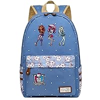 Sturdy Monster High Graphic Backpack Cute Cartoon Knapsack-Lightweight Daypack for Travel,Outdoor