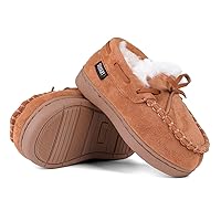 Toddler Kids' Moccasin House Shoe with Indoor Outdoor Memory Foam Sole Protection Slipper U722WLFX-0914