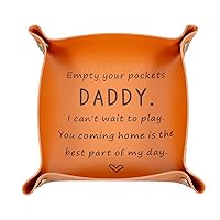Dad Gifts from Daughter Son Dad Gift for Birthday Fathers Day Husband Gifts from Wife New Dad Step Dad First Time Dad Gifts from Adult Daughter Easter Basket Stuffers Valentines Christmas Leather Tray