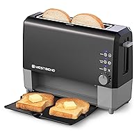 77224 Toaster 2 Slice QuikServe Wide Slot Slide Through with Bagel and Gluten-Free Settings and Cool Touch Exterior Includes Removable Serving Tray, Black