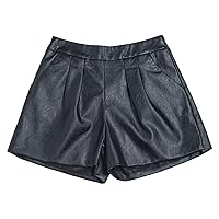 Women Faux Leather Pants Slim Hip Push Up High Waist Solid Black Sexy Clubwear Vegan Leather Shorts Plus Size