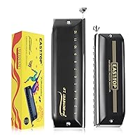 EAST TOP FORERUNNER 2.0 without valves Chromatic Harmonica 12-Hole 48 Tones C Key Chromatic Mouth Organ Harmonica for Adults,Beginners and Students As Gift