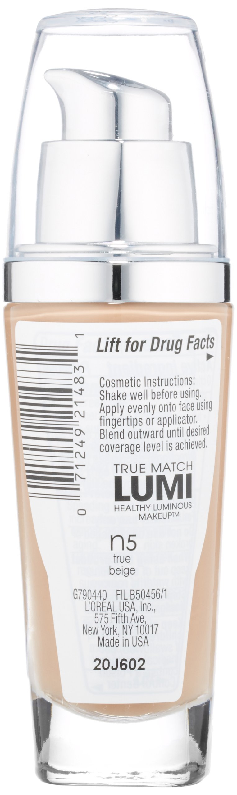 L'Oreal Paris True Match Lumi Healthy Luminous Makeup, N5 True Beige, 1 fl; oz. (Pack of 2)