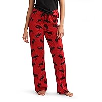 by Hatley womens Moose Family Pajama Set, Women's Jersey Pajama Pants - Moose on Red, Large US