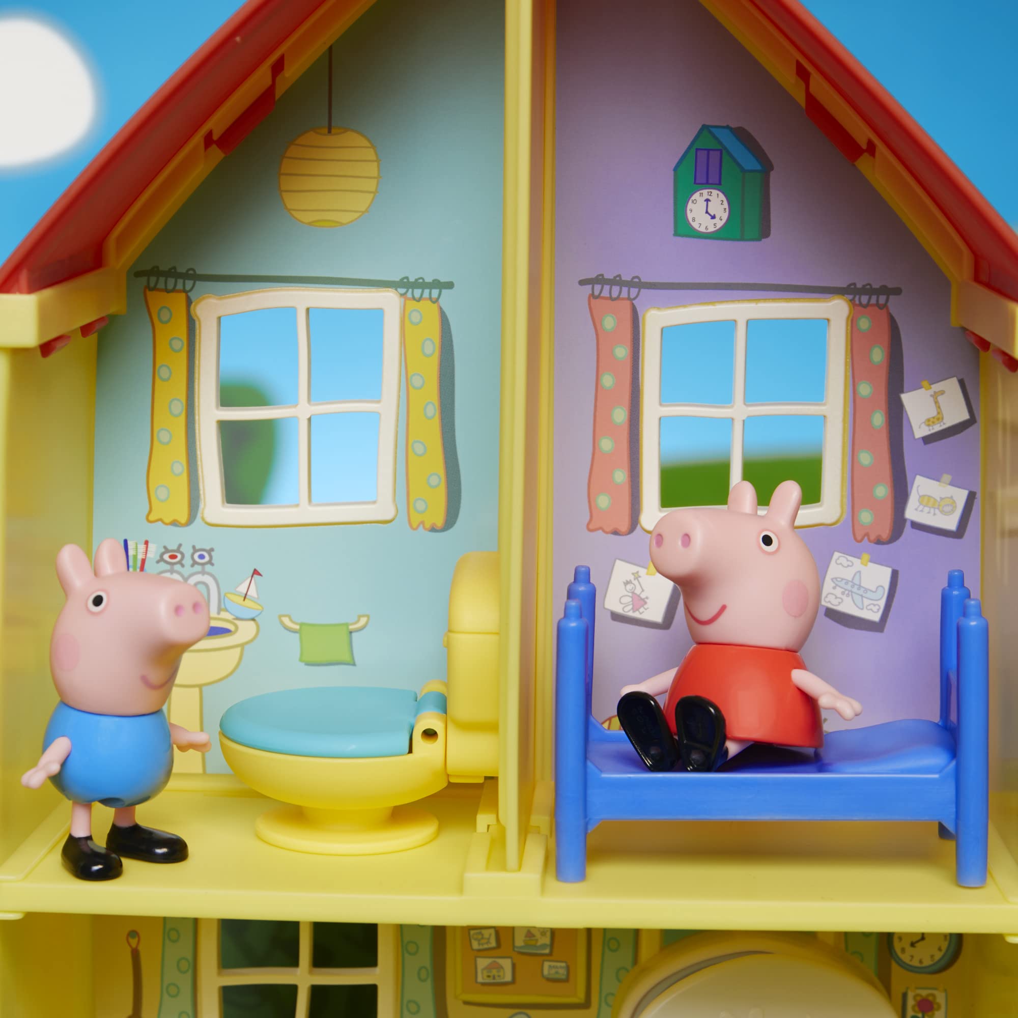 Peppa Pig Toys Peppa's Family Home Combo , Peppa Pig House Playset with 4 Figures and Car , Preschool Toys for 3 Year Old Girls and Boys and Up