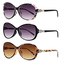 3 Pack Bifocal Sunglasses For Women - Cat Eye Sun Reading Glasses Womens W/Vintage Oversized Readers Eyewear