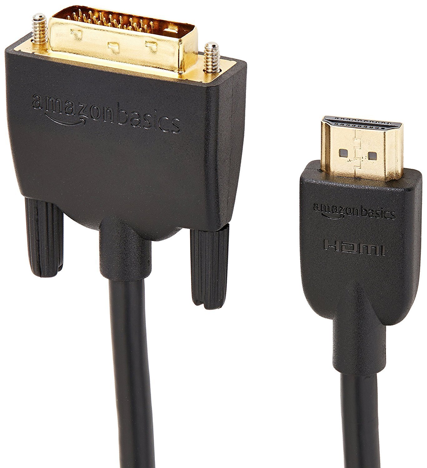 Amazon Basics HDMI to DVI Adapter Cable, Bi-Directional 1080p, Gold Plated, Black, 10 Feet, 1-Pack