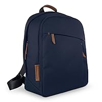 UPPAbaby Changing Backpack/Multiple Storage Compartments/Stroller Strap Attachment/Bottle Insulator and Changing Pad Included/Noa (Navy/Saddle Leather)