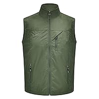 Men Lightweight Vest Outdoor Leisure Vest with Pockets Windproof Jacket For Sport Golf Work