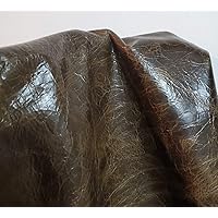 NAT Leathers Army Green Vintage Two Tone Soft Upholstery Chap Cowhide 2.5 oz Genuine Leather Hide Skin 22 to 24 Square Feet (33