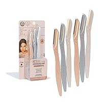 Flawless Dermaplane Facial Exfoliator and Hair Remover, Facial Hair Removal for Women, 6 Count
