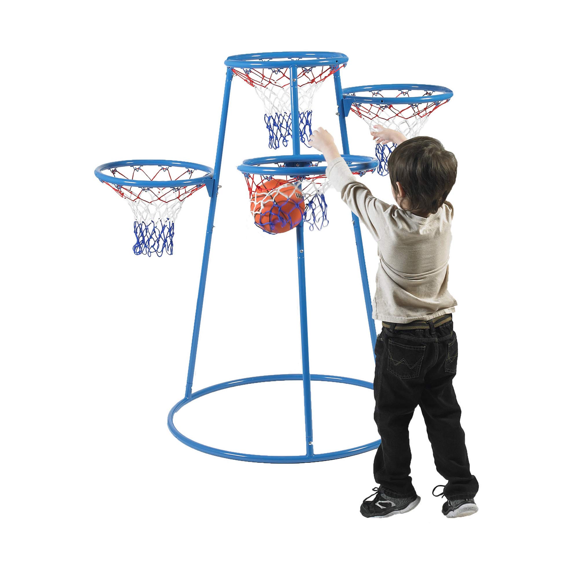 Children’s Factory, AFB7950, Angeles 4-Rings Basketball Hoops with Storage Bag, Blue, Toddler and Kids Indoor – Outdoor Preschool & Daycare Mini Hoops