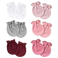 6 Pairs Newborn Baby Hand Mittens No Scratch Cotton Elastic Wrist Infant Toddler Gloves for 0-6 Months Baby Boy Girls